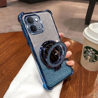 Vỏ Vivo Y31d 2026 Cho Vivo Y31d Y21d Y 31d VivoY21d VivoY31d 4G 5G Thời Trang Trong Suốt Lấp Lánh Bling Vỏ Điện Thoại Mềm Giá Đỡ Vòng Từ Tính Giá Đỡ Túi Khí Bảo Vệ Mặt Sau