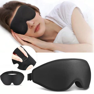 HomeyShop-Bịt mắt ngủ 3D cao cấp, thiết kế chắn sáng 100%,chất liệu mềm thoáng khí,Dây đeo vai có thể điều chỉnh