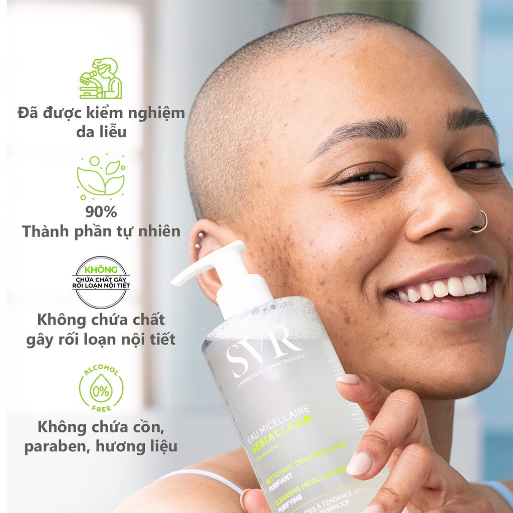 Combo làm sạch da, giảm thâm mụn sau 7 ngày Serum 30ML và Tẩy trang Sebiaclear 400ML (CBG12)