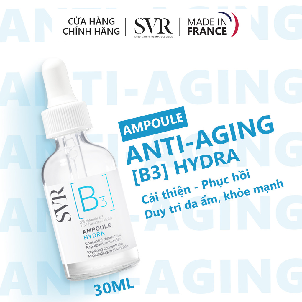 [Livestream 2] Tinh chất dưỡng da, ngăn ngừa nếp nhăn, phục hồi da SVR [B3] Ampoule Hydra 30ml