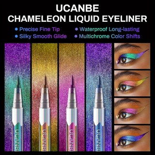 Bút kẻ mắt dạng lỏng UCANBE Chameleon - Chuyển màu kim loại (Vàng, Hồng, Xanh lam, Tím, Xanh lục, Lục lam) | Chống thấm nước, đầu mịn, lấp lánh nhiều ngăn