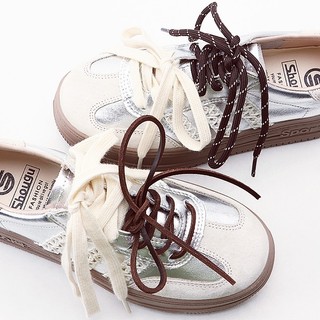 1 Cặp Unisex Vòng Dây Da Thể Thao, Dây Giày Phẳng Bền, Phù Hợp Giày