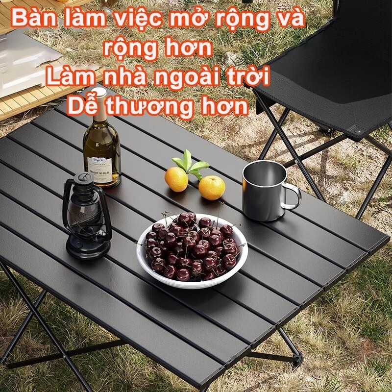 Bàn gấp lớn Cắm trại Bảng ánh sáng BBQ Bàn nhôm Đồ nội thất ngoài trời Bàn gấp Portable Picnic