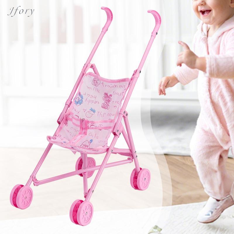 Jfory Trẻ Em Búp Bê Xe Đẩy Đồ Chơi Quà Tặng Sinh Nhật Có Thể Gập Lại Pram Tiết Kiệm Không Gian Giả Vờ Chơi Xe Đẩy Đồ Dùng Tương Tác Cho Bé Gái