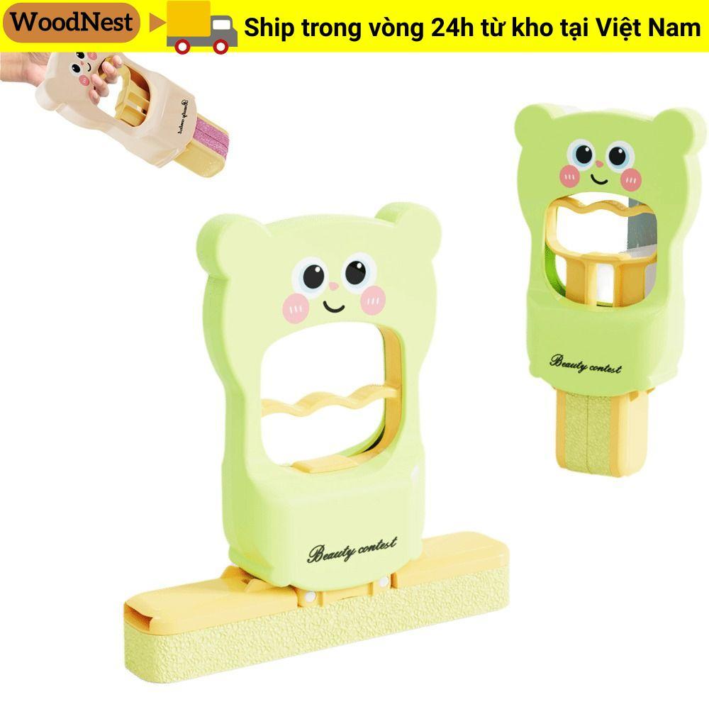 Cây lau nhà gập gọn WOODNEST, dùng khô ướt cho máy tính/bàn cà phê, nhỏ gọn bền bỉ