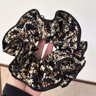 NETDWELL Big Satin Scrunchies, Dây buộc tóc voan hoa cổ điển, Phụ kiện tóc màu nâu mịn Giá đỡ đuôi ngựa đàn hồi Sử dụng hàng ngày