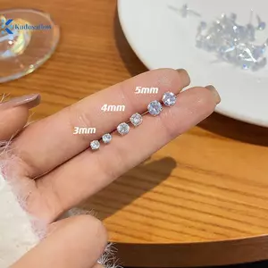 Kudosation - Bộ đôi bông tai pha lê zircon bóng, phụ kiện trang sức đẹp cho sụn tai