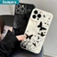 Ibumpers Ốp Điện Thoại Bướm Đen Thanh Lịch Họa Tiết Cỏ Silicon Mềm Cao Cấp Chống Sốc Cho iPhone 11 12 13 14 15 16 17 Pro Max IP 7 8 Plus Iphon X XS XR Xs max