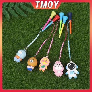 TOYO Bộ Tee Golf Cao Su Handmade với Dây Họa Tiết Hoạt Hình - Ngăn Ngừa Mất Bóng
