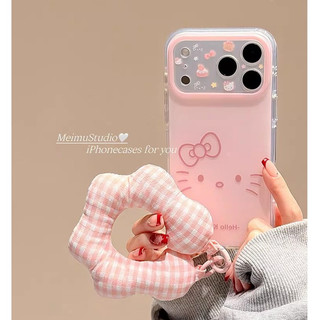 Hàn Quốc Ins Hoạt Hình Dễ Thương Màu Hồng Hellokitty Mèo Bảo Vệ Toàn Ống Kính Ốp Điện Thoại Cho iPhone 17Promax 17Pro 15 16 Promax Chống Sốc Hai Lớp imd Vỏ Ngọt Nữ Tính