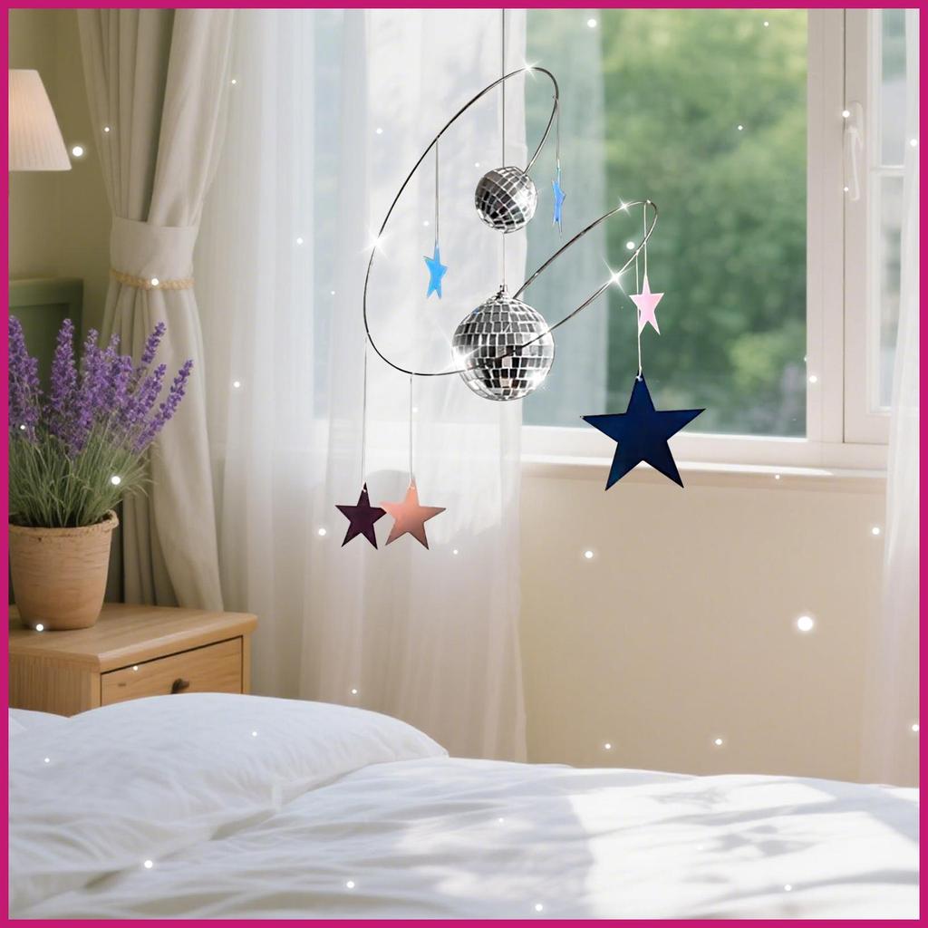 Bóng Disco Nhỏ Treo Được Trang Trí Cửa Sổ Có Thể Treo Được Với Bóng Disco Và Ngôi Sao Phản Quang Spinner Xoắn Ốc Cho shopidaevn