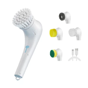 Dụng cụ chà sàn điện đa chức năng YOI với 5 đầu cọ và thiết kế chống nước cho phòng tắm gia đình Vệ sinh nhà bếp T