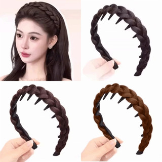 Dây buộc tóc bện xương cá YONDR, Dây buộc tóc bện tổng hợp thủ công, Mũ nón dài chống trượt phong cách Hàn Quốc Vòng đầu cổ điển dành cho nữ