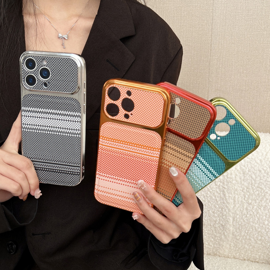 High-end striped iPhone case is suitable for iPhone 17 Pro Max, 17, 16, 15, 14, 13, 12, and 11