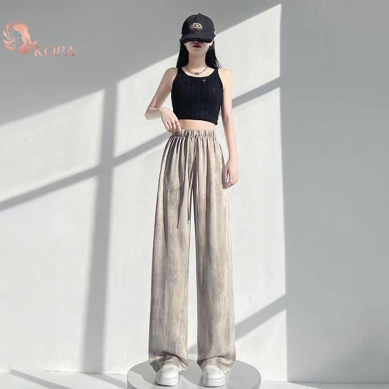 KOPA Quần Satin Nữ Thả Lòng Họa Tiết Nhuộm Tie-Dye - Voan Satanh Băng Giá VN