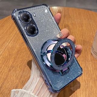 Dành Cho OppoA6t 5G Vỏ Cho Oppo A6t Pro A6tPro A6X A6S A6C A6i A6Pro A 6 OppoA6tPro Giá Đỡ Vòng Giá Đỡ Vỏ Điện Thoại Lá Bling Lấp Lánh Trong Suốt Acrylic Chống Sốc Ốp Lưng