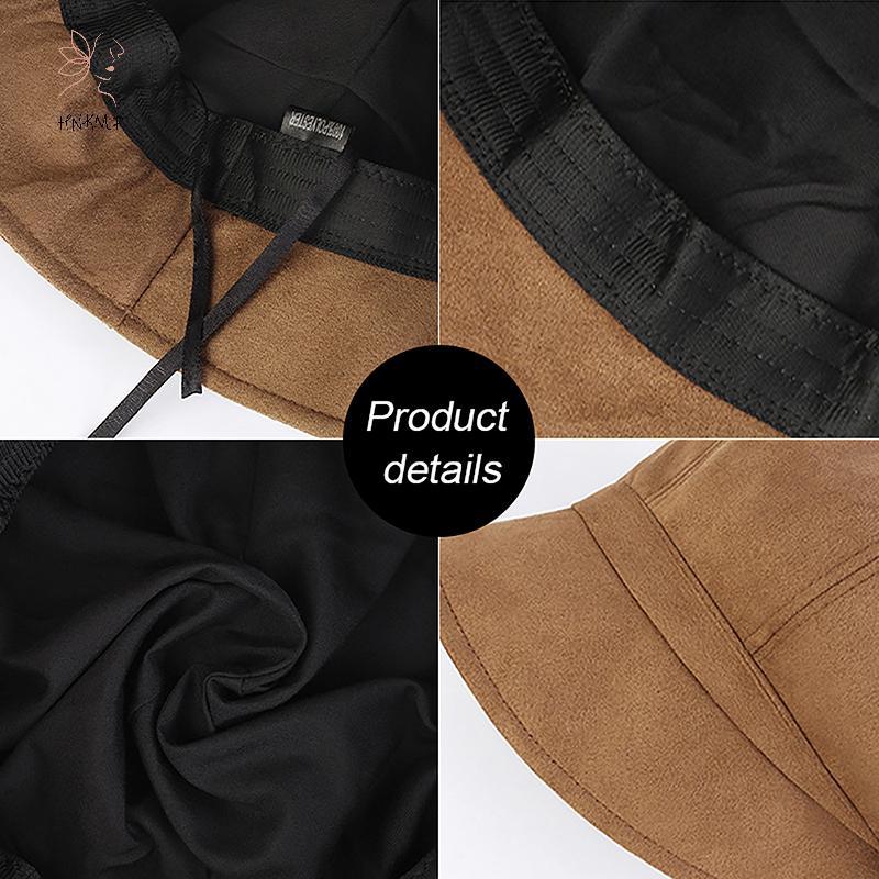 Mũ nồi retro da lộn slouchy cho bé gái thu đông, phong cách Hàn Quốc