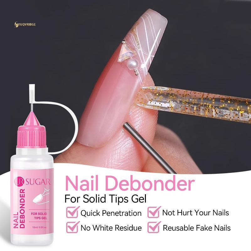 MUQV 15ml Gel Tẩy Chất Kết Dính Đầu Móng Tay Giả, Dụng Cụ Tẩy Gel Đầu Giả