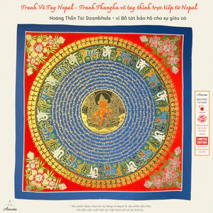 Hoạ Tiết Hoàng Thần Tài Dzambhala - vị Bồ tát bảo hộ cho sự giàu có - Tranh Thanka - CXNP413