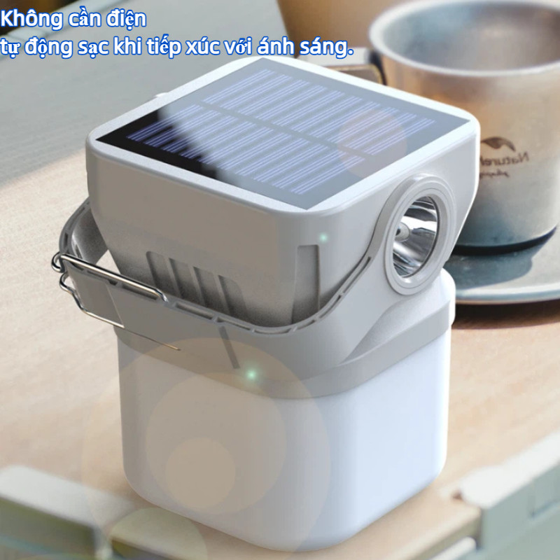 Bóng đèn LED tích điện đa năng|Sạc Type-C + năng lượng mặt trời| Dùng ngoài trời,cắm trại,gia đình