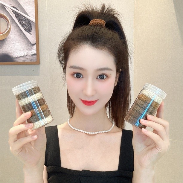 Hộp 6 dây cột tóc len co giãn phong cách Hàn Quốc