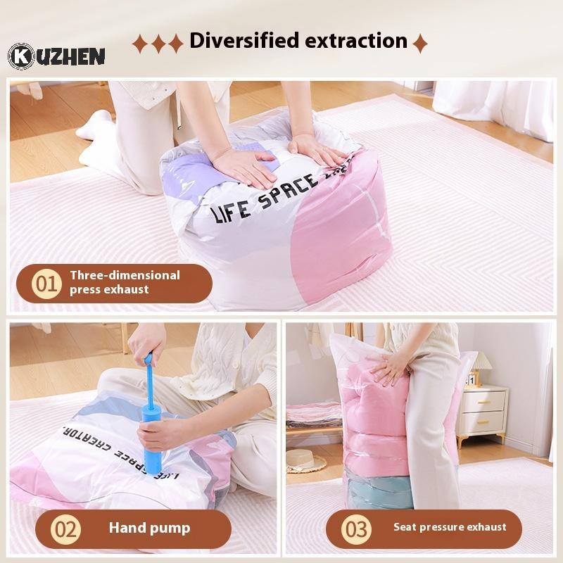 KUZHEN Không Cần Bơm Hút Chân Không Túi Nhựa Lớn Bảo Quản Quần Áo nketspression Túi Rỗng Có Phụ Kiện Du Lịch HOT