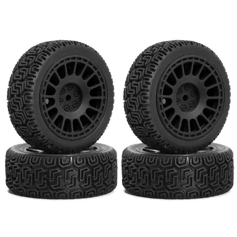 4 68mm Rally Lốp Lốp Cao Su Lốp Bánh Xe Cho Tamiya XV01 XV02 TT01 TT02 PTG-2 1 / 10 RC Rally Racing Xe Nâng Cấp Phần