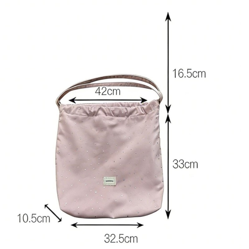 GC2 Mới Mùa Xuân Túi Đeo Vai Dây Rút Lấp Lánh Ngôi Sao Túi Tote Dễ Thương Macaron Màu Túi Vải Dành Cho Nữ CG2