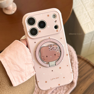 [Sheren] Ốp điện thoại mèo in họa tiết da báo màu hồng Thích hợp cho i17 16 15 14 13 12 11 pro max Vỏ bảo vệ chống sốc