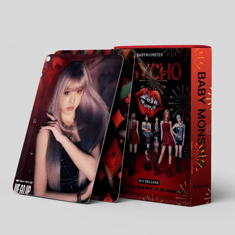 55 Chiếc BM FANCLUB HELLO MONSTIEZ CHOOM Lomo Cards REALLY LIKE YOU DRIP Love In My Heart BABYMONS7ER Photocards AHYEON Asa Chiquita Parita Haram Rora Ruka Bưu Thiếp