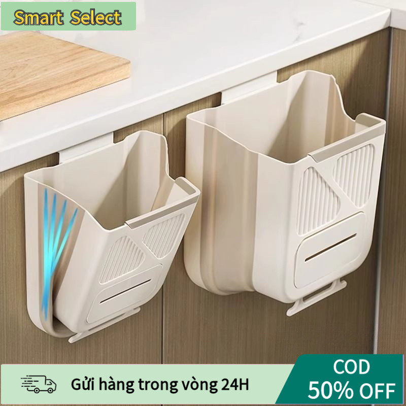 【COD】Thùng rác 7L/10L treo tường gấp gọn đa công năng dùng cho nhà bếp, nhà vệ sinh, ban công, mở rộng dễ dàng khi cần.