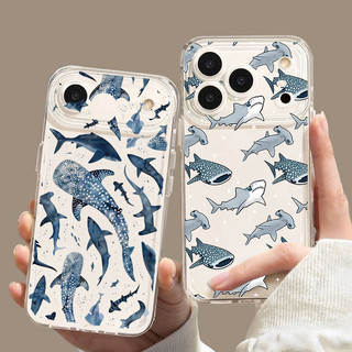 Ốp Điện Thoại Họa Tiết Cá Mập Đại Dương Trong Suốt Cho Xiaomi Redmi Note 15 Pro Plus 5G 13 12 4G Redmi 13C 14C Vỏ Mềm Chống Sốc Hoạt Hình TPU Silicon Trong Suốt