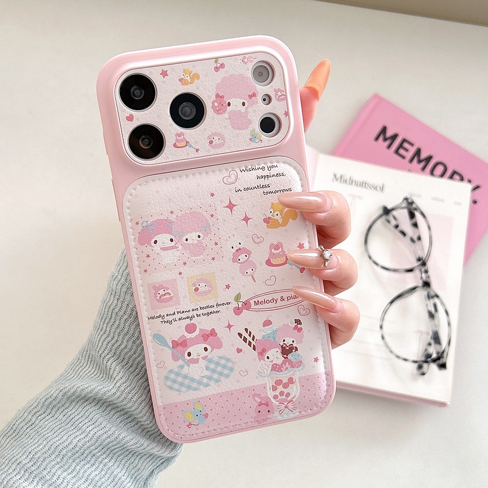 Kem Hoạt Hình Thỏ Đệm Không Khí Đệm Da Ốp Lưng Điện Thoại iPhone 17 Pro Max 16 15 14 Vỏ Bảo Vệ Chống Sốc
