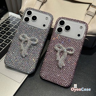 Ốp Nơ 3D Kim Cương Giả Sang Trọng Cho OPPO A98 A97 A96 A95 A94 A93 2020 A93S A92 A80 A79 A78 A77S A77 A76 A74 Vỏ Mềm Lấp Lánh Đơn Giản Handmade