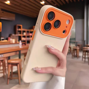 Ốp Điện Thoại Tương Phản Chất Lượng Cao Cho iPhone 17 Pro Max 13 14 15 16 Pro Max Ống Kính Bảo Vệ Camera Vỏ Chống Sốc Vỏ Mềm Vỏ Bảo Vệ Điện Thoại