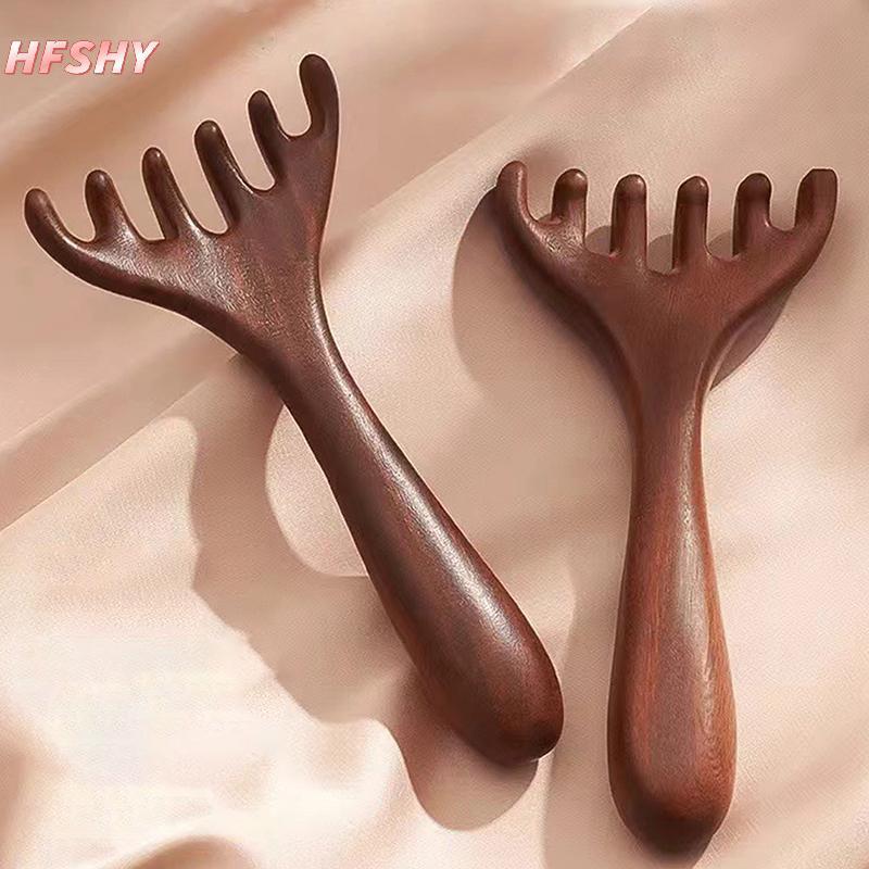 HFSHY Răng Rộng Tay Cầm Dài Lược Kinh Tuyến Dụng Cụ Ba Scratcher Spa Cầm Tay Kinh Tuyến Massage Lược Chăm Sóc Tóc VN