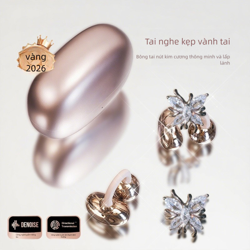 【Hàng Có Sẵn】Tai nghe Bông tai butterfly Bluetooth không dây Đeo vững không rơi Siêu tiết kiệm pin Chống nước chống mồ hôi Dùng học tập, làm việc, giải trí