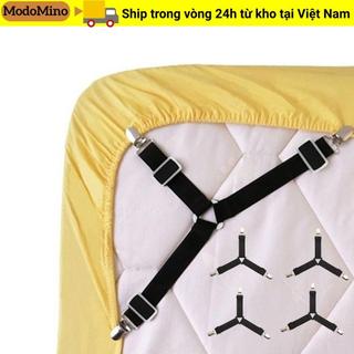 MODOMINO 4 Chiếc Ga Trải Giường Khóa Trắng Treo Chăn Ga Gối Giá Đỡ Thắt Lưng Kẹp