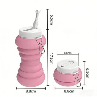 Bình xịt vệ sinh gập gọn 600ml silicone cao cấp không rò rỉ dành cho phụ nữ trẻ du lịch móc treo
