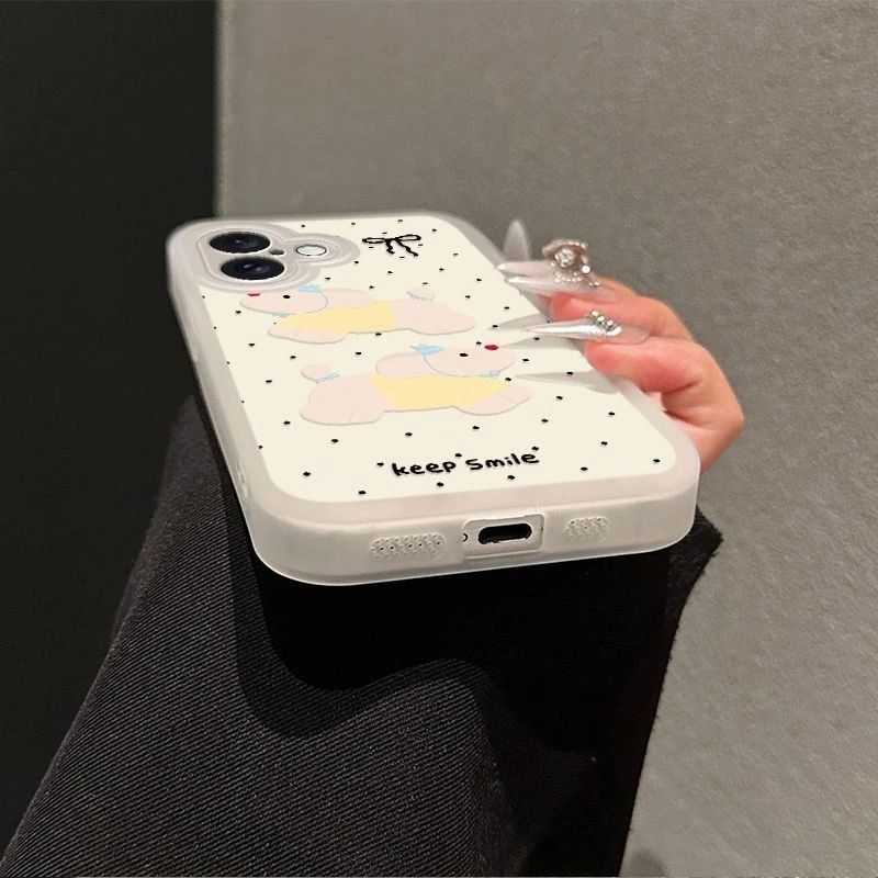 Hình chó con phù hợp với 16 vỏ điện thoại iPhone 17 Air, cảm giác da 14/13/11 Pro