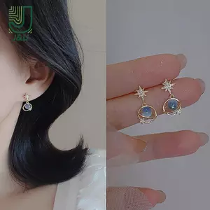 Bông Tai Hành Tinh Mặt Trăng Hình Mèo Xanh - Phù Hợp Làm Quà Tặng