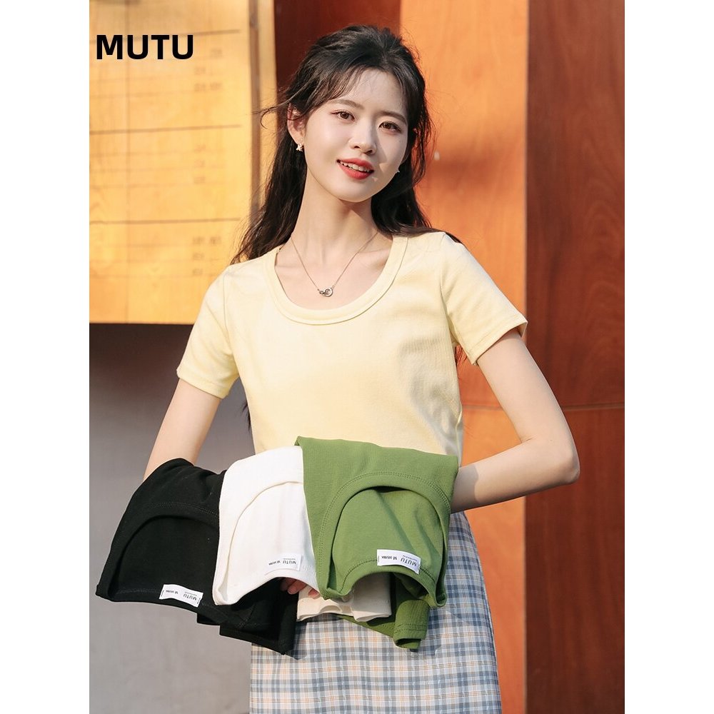 Áo thun ngắn tay Mutu Cotton nữ thiết kế mới mẻ Inspired by INS và phong cách Niche phù hợp mùa hè