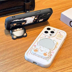 Ốp Điện Thoại Đứng Gương Gấu Hoạt Hình Cho Realme 15 14T 14x 13 12 11 Pro C71 C75 C63 C67 C53 C51 C33 C20 C21Y C11 Ốp Lưng