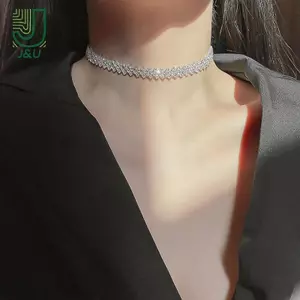 Thời Trang Full Kim Cương Giả Choker Nelaces Cho Nữ Hình Học Pha Lê Nelaces Đám Cưới Trang Sức Dự Tiệc Quà Tặng