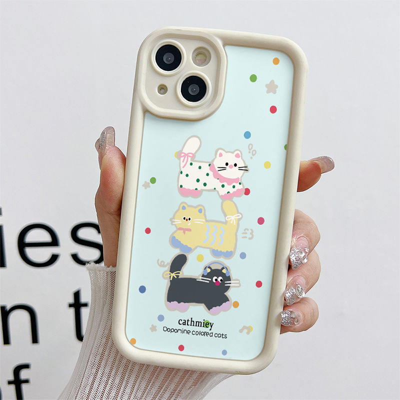 Ốp Lưng Cho OPPO A6 A5X A3 A95 A74 A60 A58 A57 A54 A53 A52 A38 A18 A17 A16 A15 F11 F9 Pro Reno 14 13 12 11 10 7Z 8Z 6Z Chống Rơi Thiên Thần Thiết Kế Mắt Họa Tiết Mèo Dễ Thương JGS320