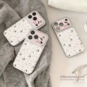 Phim Hoạt Hình Dễ Thương Kẻ Sọc Kt Mèo Da Ốp Lưng Điện Thoại iPhone 17 16 15 14 13 12 11 Pro Max X Xr Xs Max