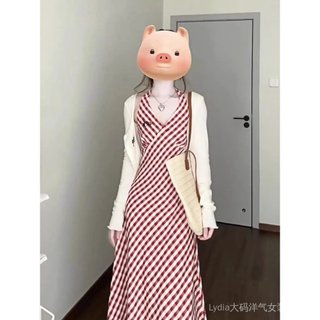 Váy dây cao cấp kẻ sọc mỏng phong cách retro phương Tây, size lớn, đẹp phù hợp nữ đi biển