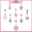 MYPANDA Nhẫn Nút Bụng Zircon Gợi Cảm, Bộ 6/8 Chiếc, Quà Tặng Cho Bé Gái
