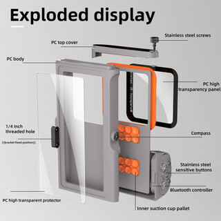 2026 Chuyên Nghiệp Dưới Nước 15M Bluetooth Shutter Đa Năng Lặn Chống Thấm Nước Ốp Lưng Điện Thoại Trong Vòng 6,9 inch Vỏ Chống Nước