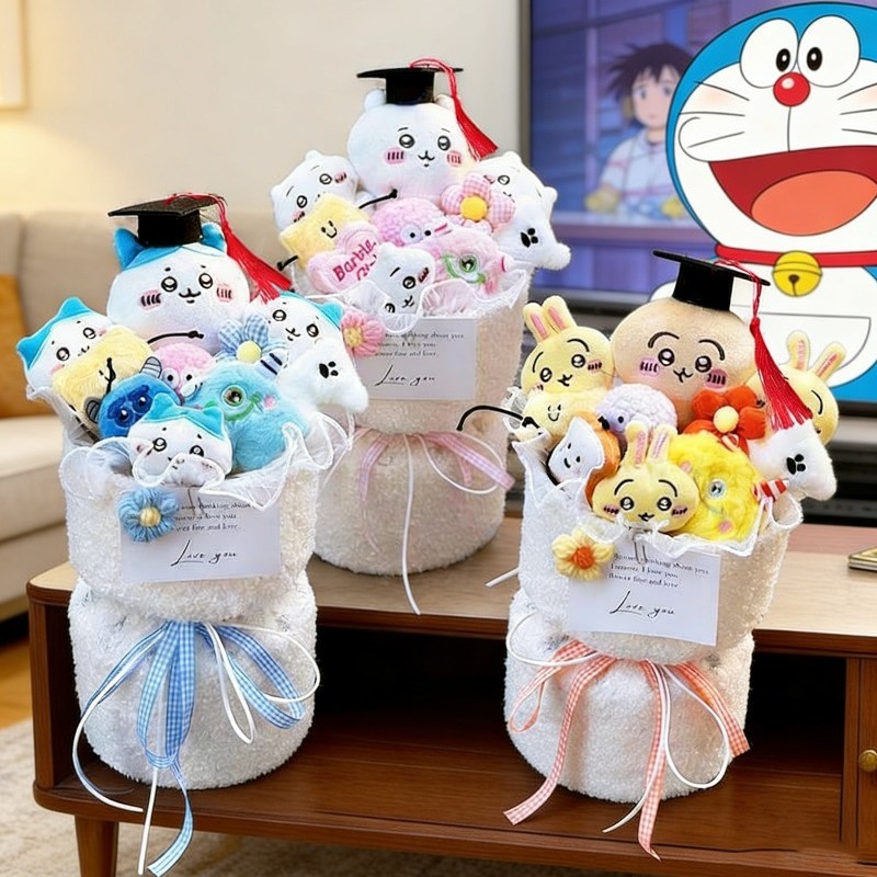 Chiikawa Usagi Hachiware Hangyodon Có Mũ Tốt Nghiệp Búp Bê Sang Trọng Bó Hoa Tốt Nghiệp Cho Lễ Tốt Nghiệp Quà Tặng Ngày Nhà Giáo